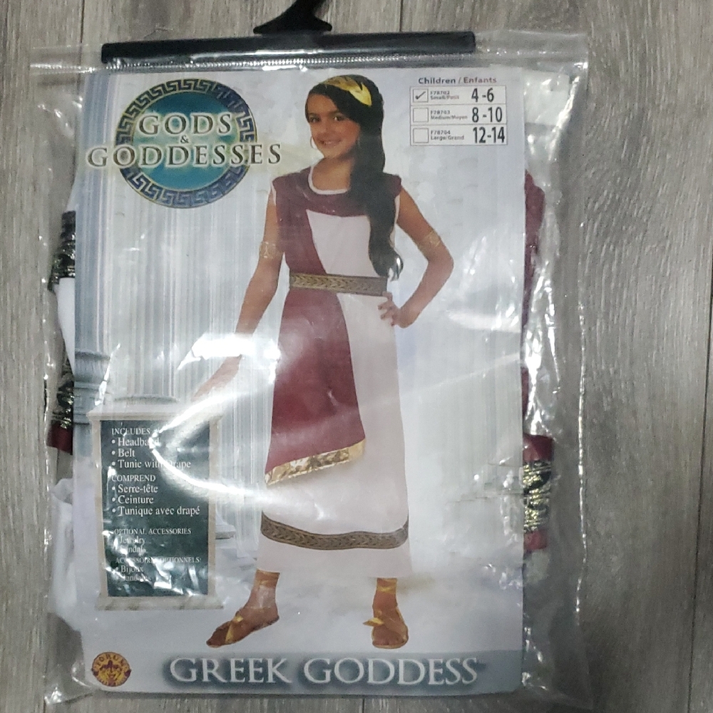 God & Goddesses Greek Goddess White and Maroon Costume  - 4-6
